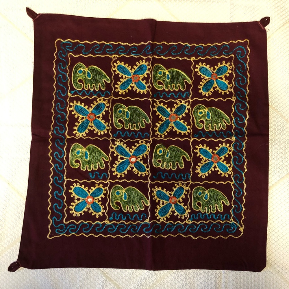 Embroidered Cushion Cover from India